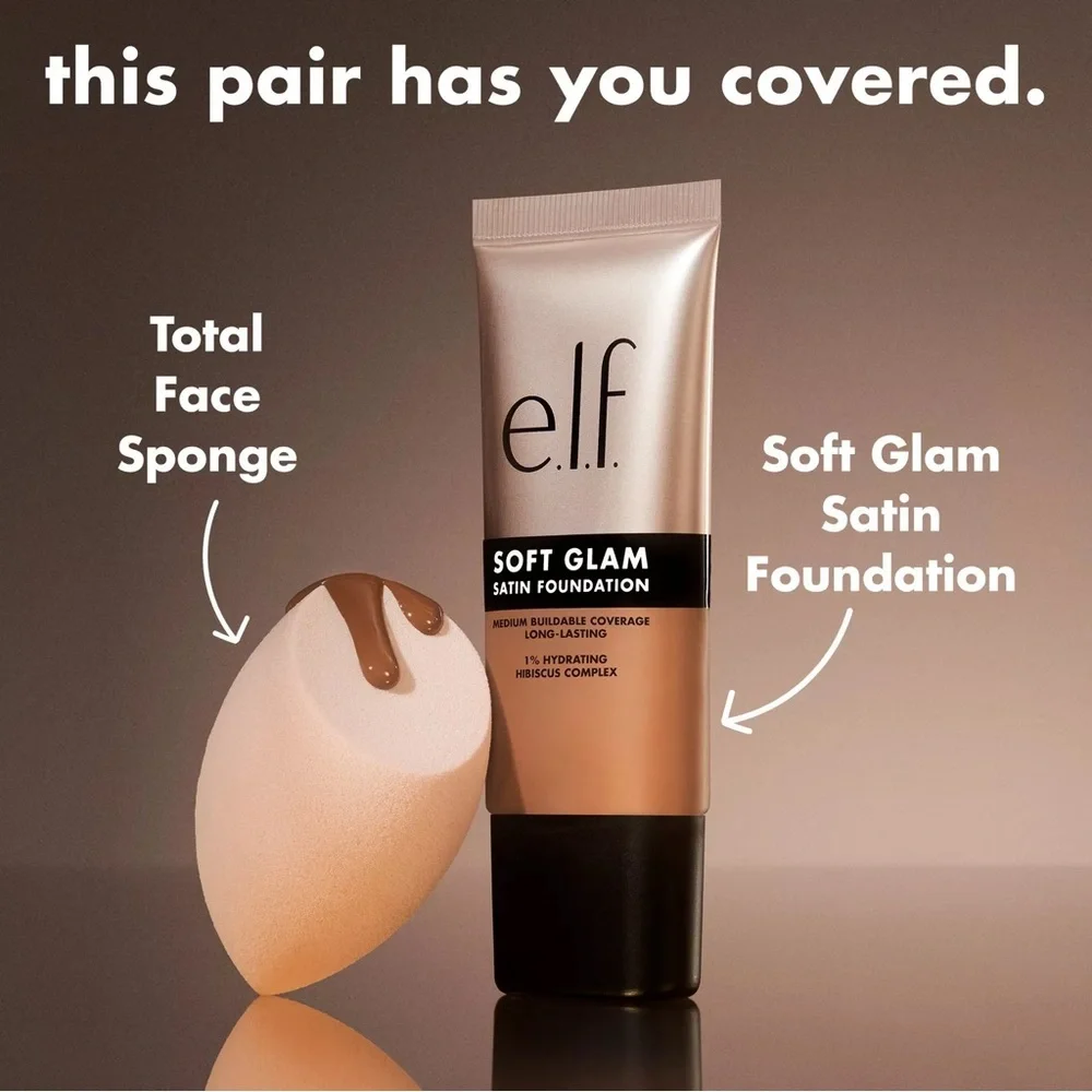 e.l.f. Soft Glam Satin Foundation - 63 Rich Warm, NEW
